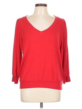 Michael Stars Gabriella V-Neck Red Long Sleeve Lightweight Sweater -Women’s Sz S